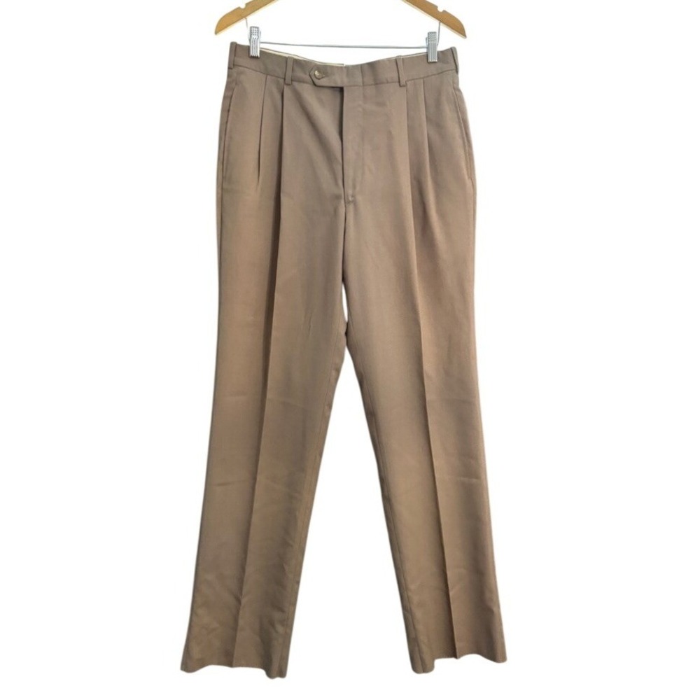 Barneys New York Mens Wool Pleated Dress Pants Made in USA Straight Leg Size 32